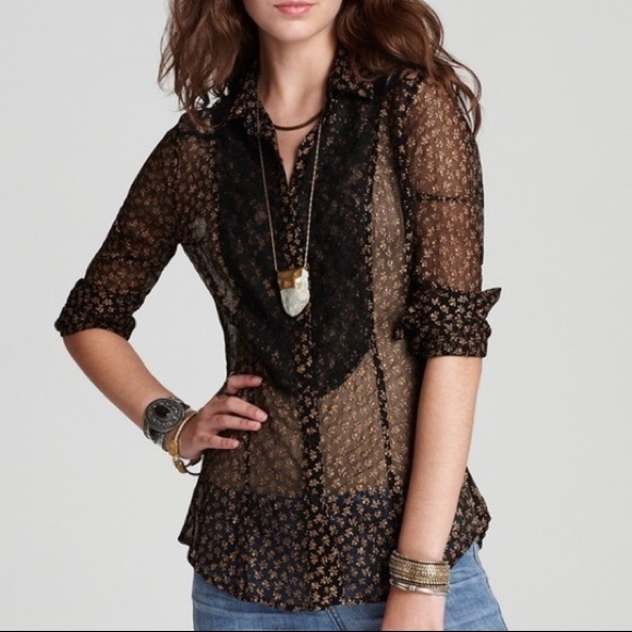 Free People Tops - Free People ‘All That Glitters’ Floral Button Down